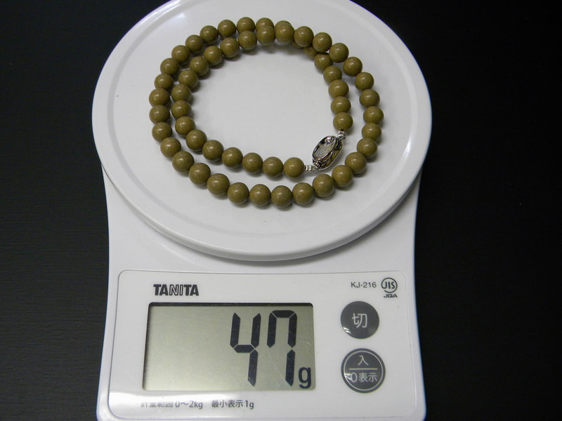 48番 8mm・55玉ネックレス（玉川産北投石） 北投石・源泉希釈水・販売商品