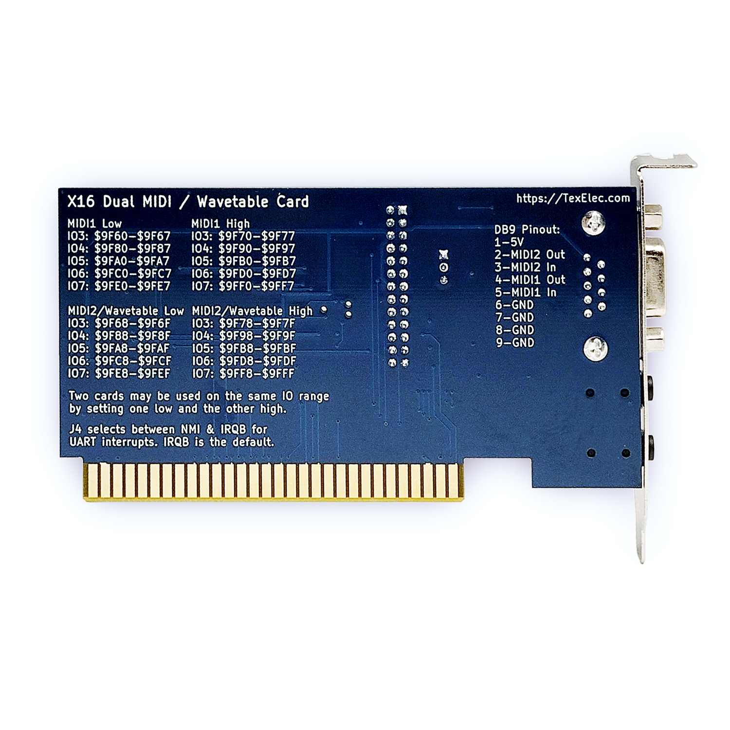 Commander X16 Dual MIDI / Wavetable Card - TexElec