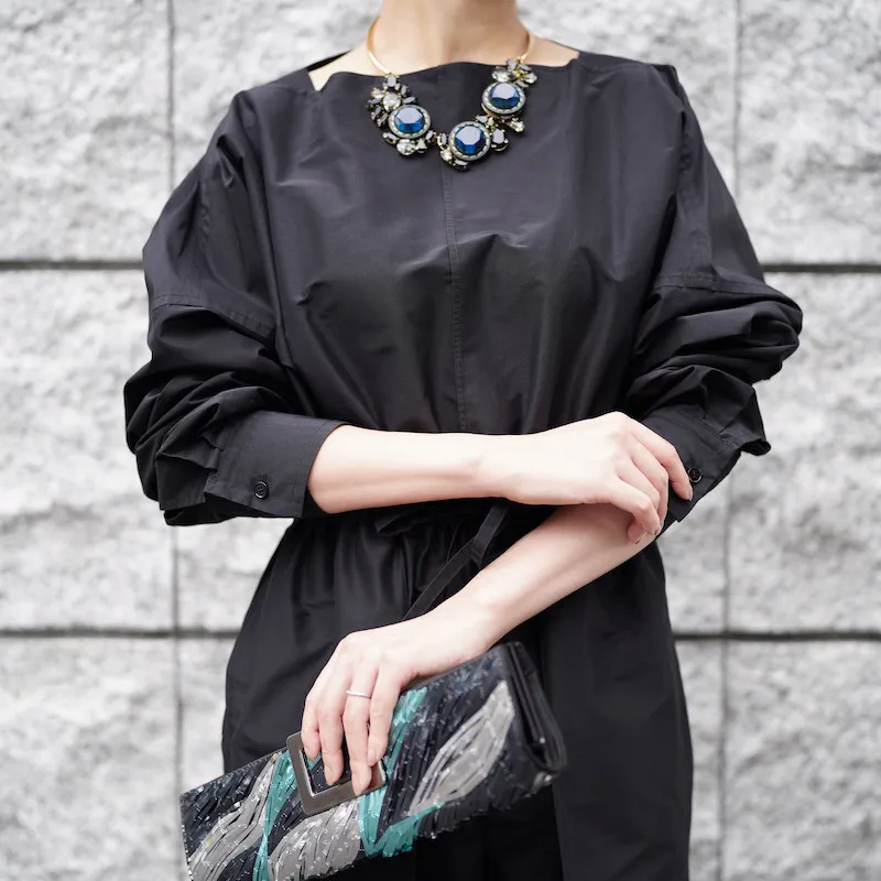 BLAMINK（ブラミンク） コットンシルクオールインワン（ブラック