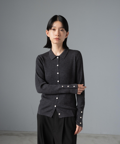 ≪通常販売≫knit polo cardigan（ニットポロカーディガン） – THE