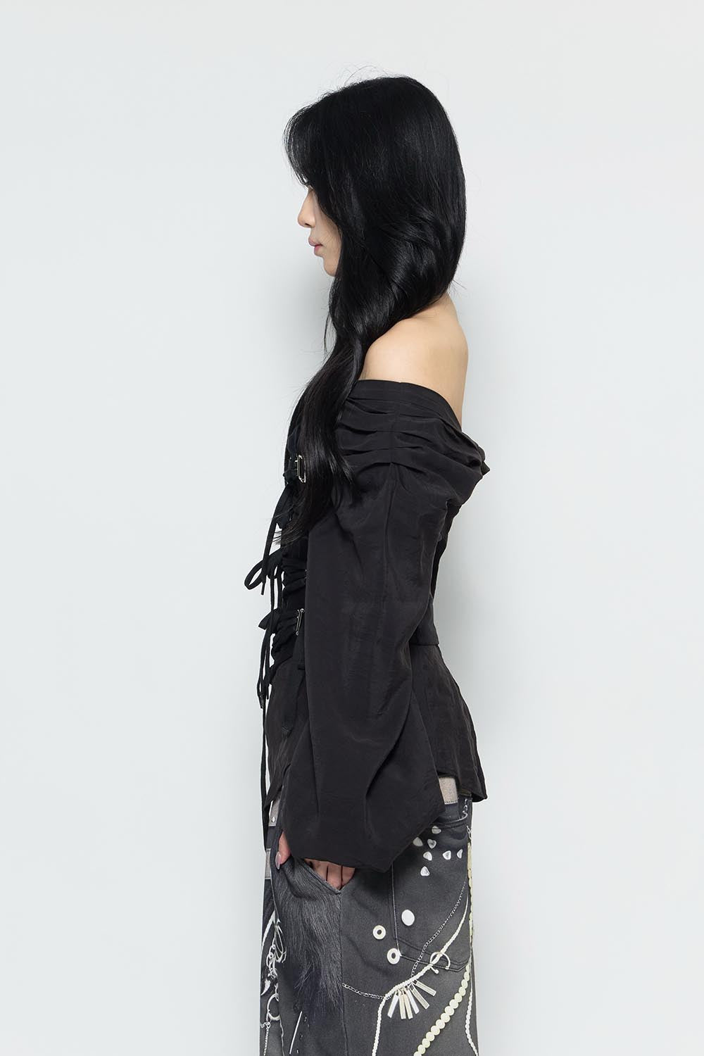 THEREDTHREAD / ザレッドスレッド】S burlesque corset blouse
