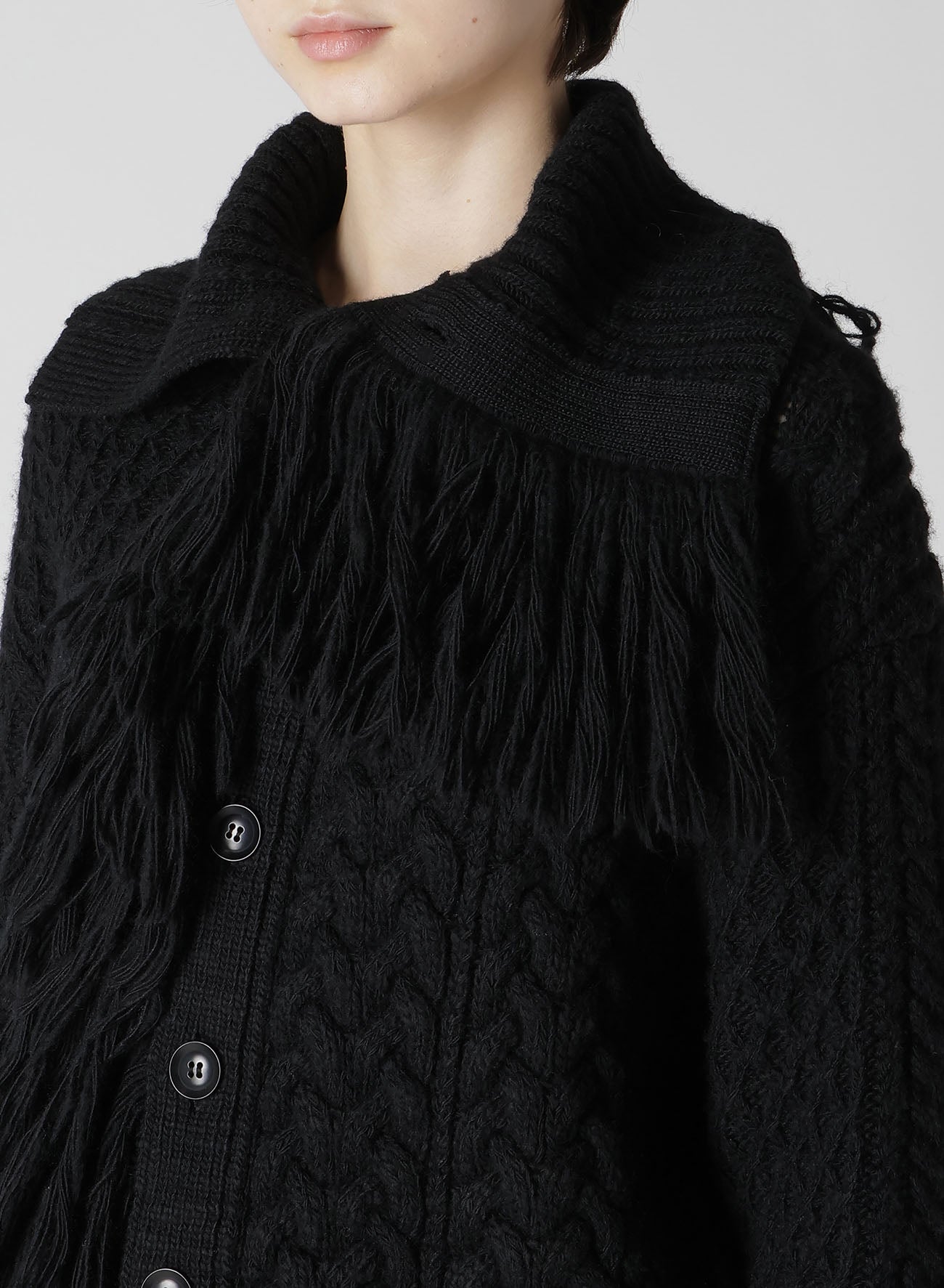 CABLE/FRINGE CARDIGAN – THE SHOP YOHJI YAMAMOTO