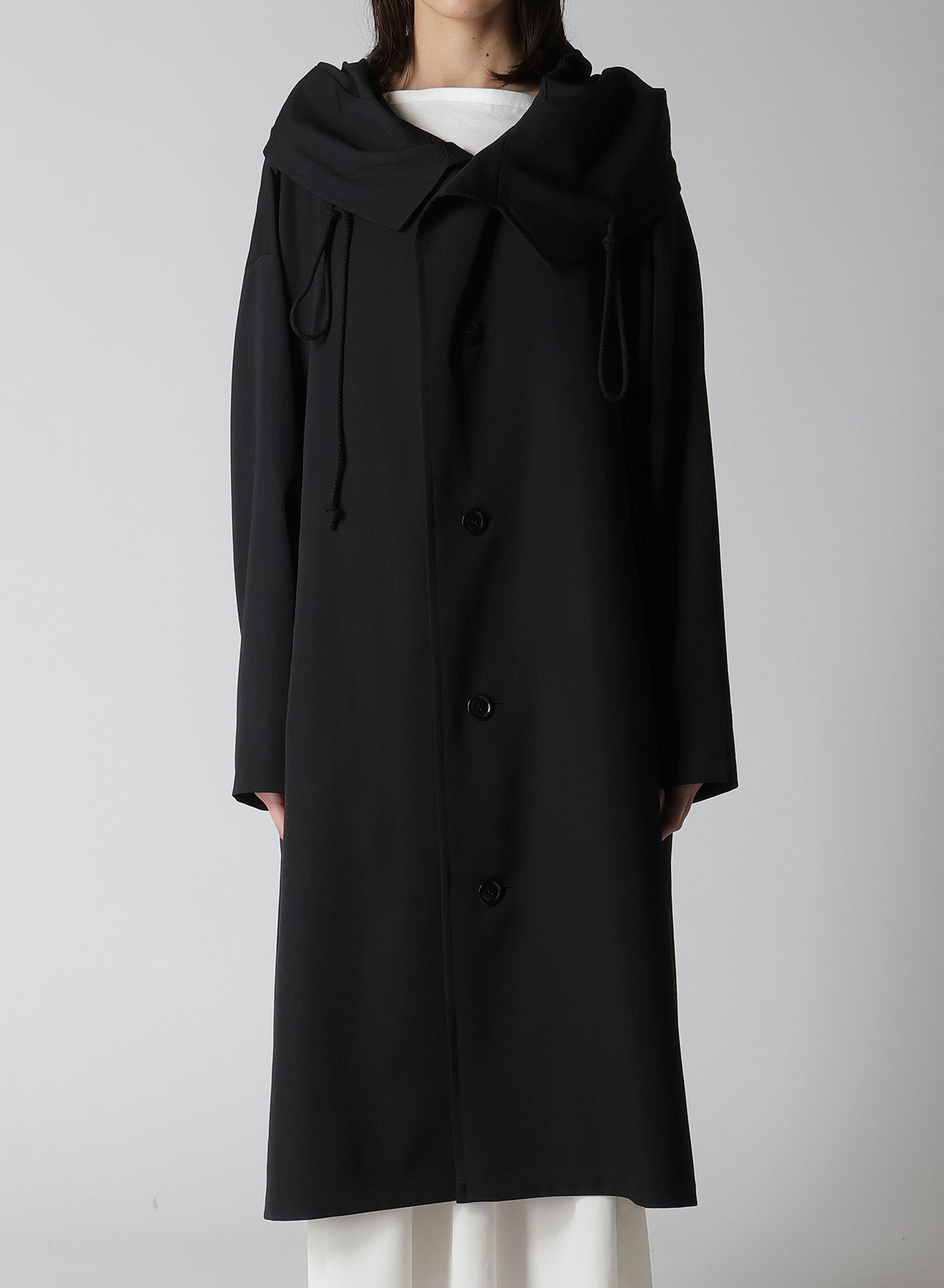 WOOL GABARDINE BIG HOODIE COAT – THE SHOP YOHJI YAMAMOTO