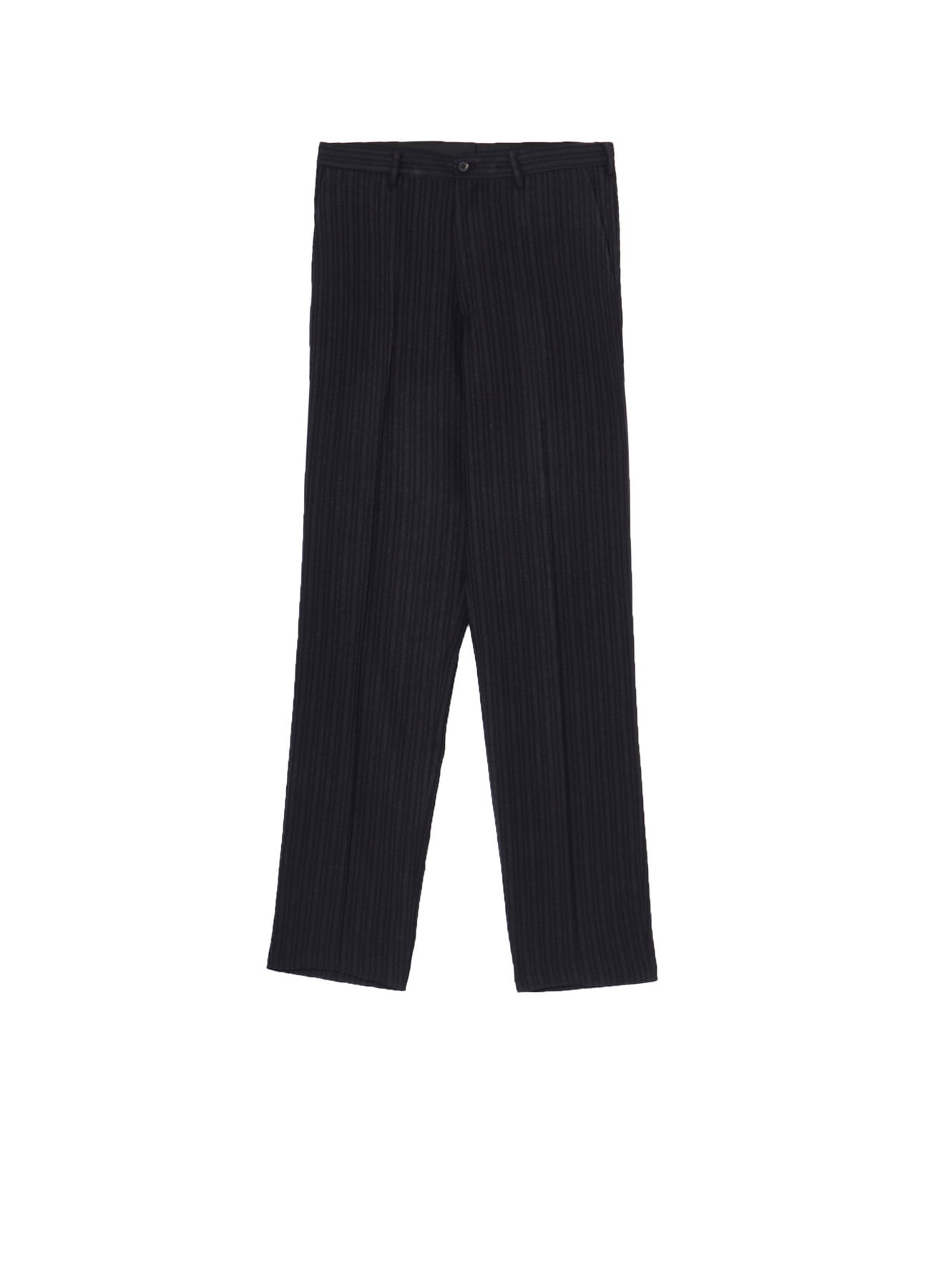 SUIT RY HEATHER ST FLAT PANTS(M Black): Yohji Yamamoto POUR HOMME