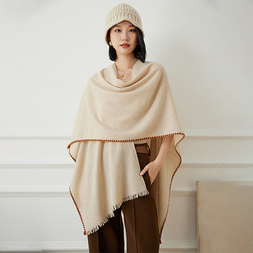 Niva - Cashmere Shawl Poncho | The Cashmere Studio