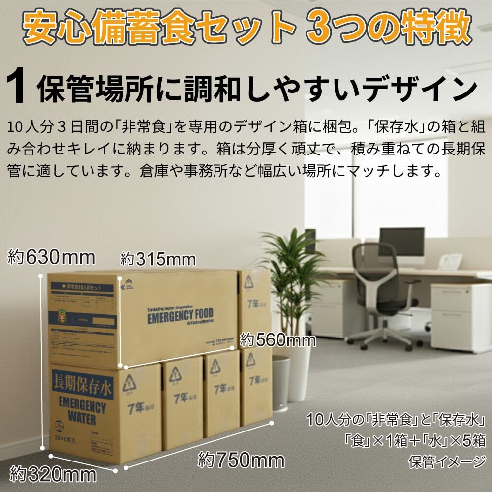 80℃対応7年保存 安心基本セット 9食3日分 長期保存水付き ｜ THLストア