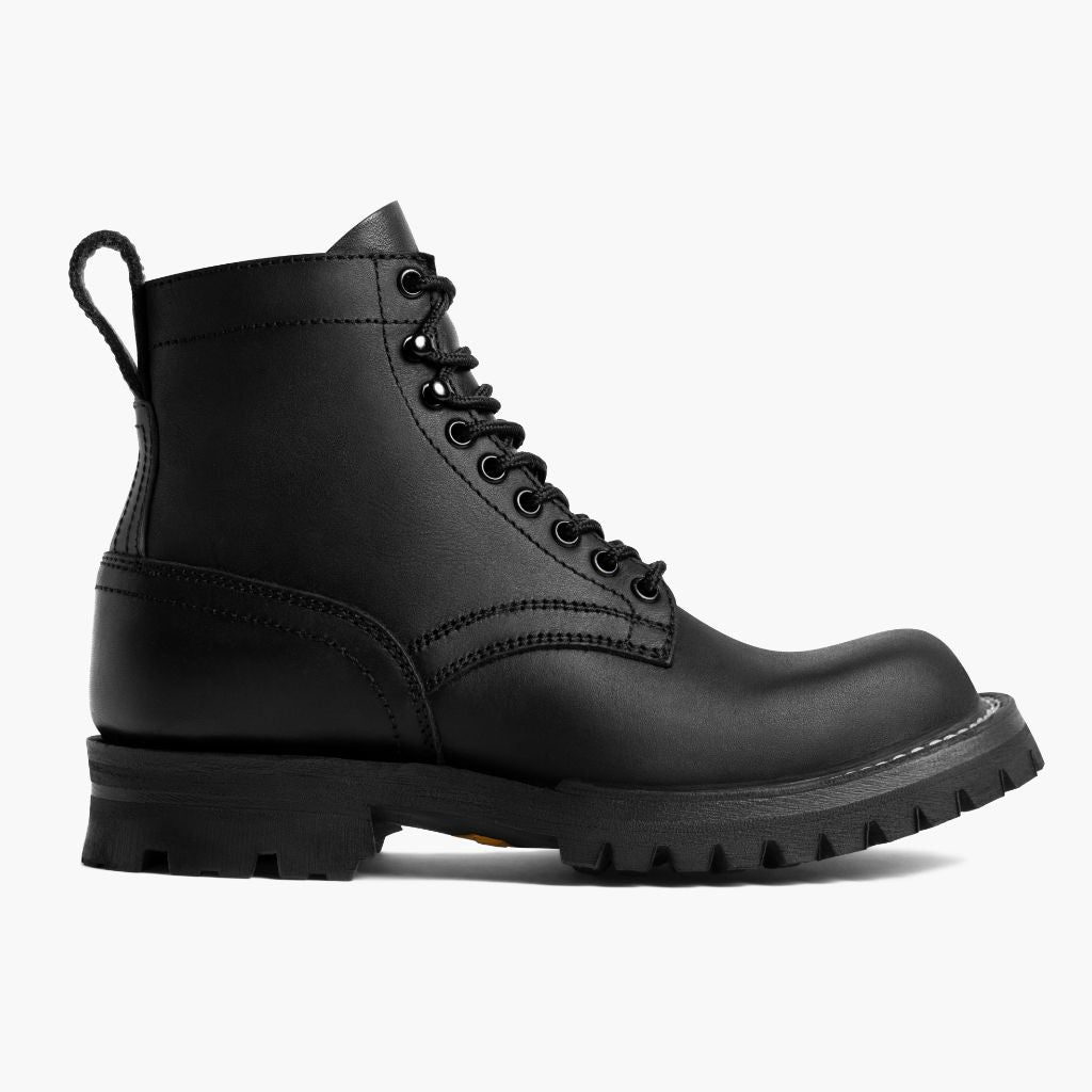 Men's Thunder Lace-Up Logger Boot In Black Leather - Thursday