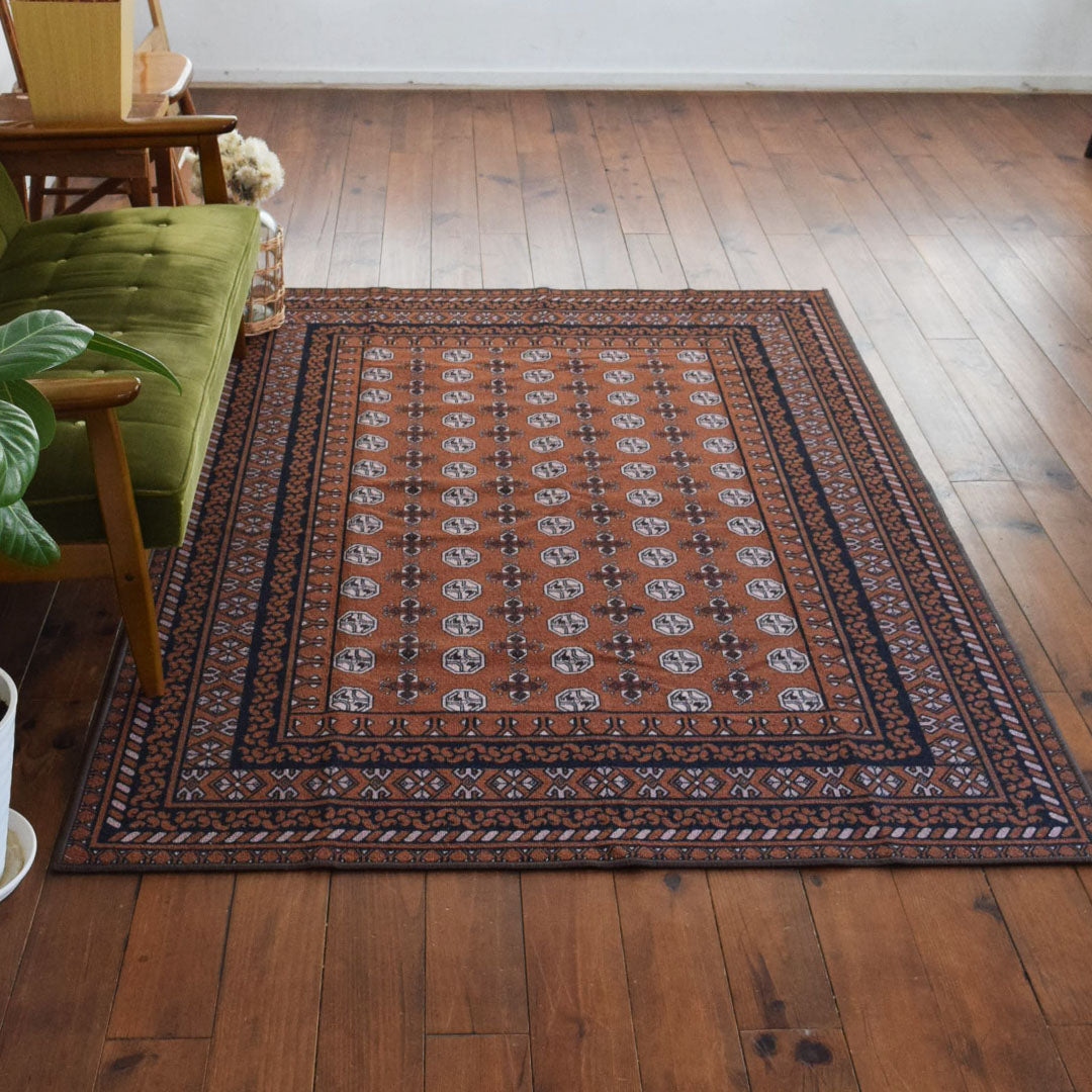 ヴィンテージ風ラグ TOCORU Series AFGHUN ループ ブラウン– ラグと