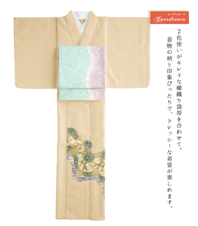 お仕立付き・袷】洗える友禅付下げ（金彩・ベージュ系）（S・M・L