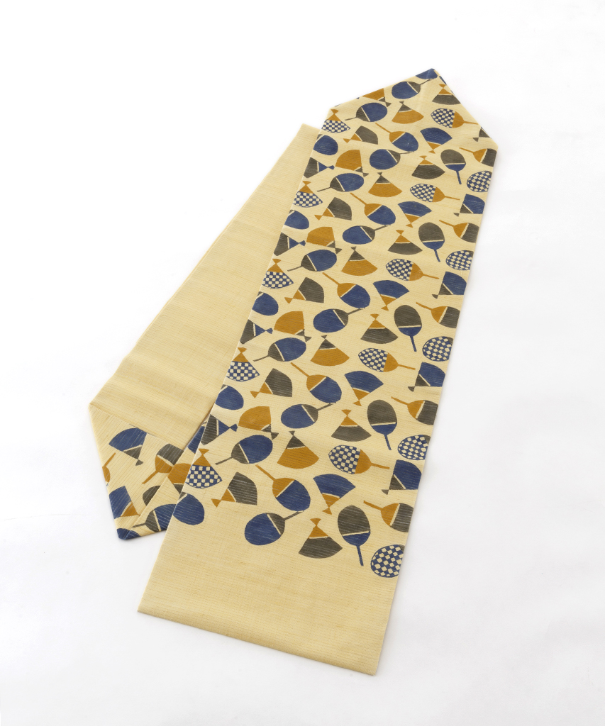 国画会会員 柚木沙弥郎作 型絵染 絽 紬九寸名古屋帯 | 特選きもの