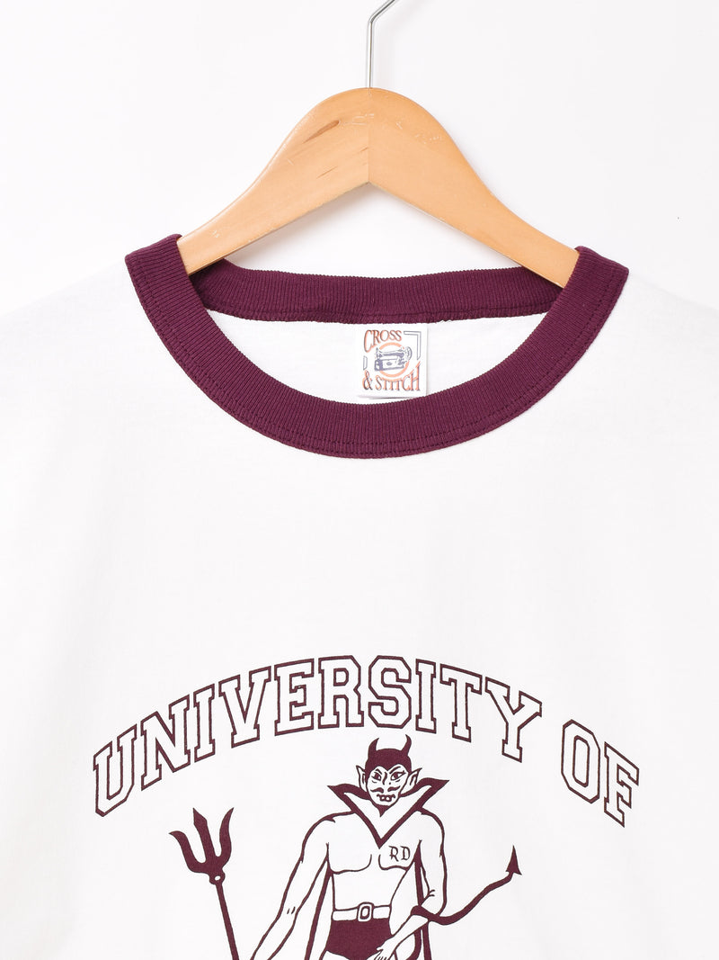 2色展開】 リンガーTシャツ Devil「UNIVERSITY OF HILL」 – 古着屋Top
