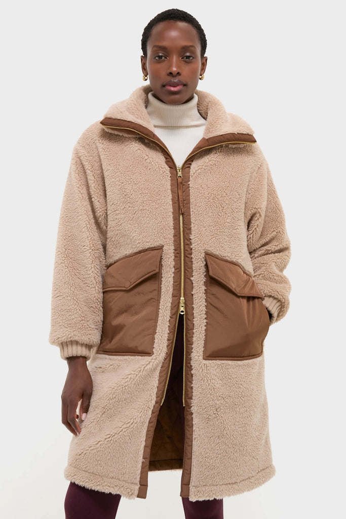 Light Taupe and Cocoa Dust Theia Reversible Coat | Varley