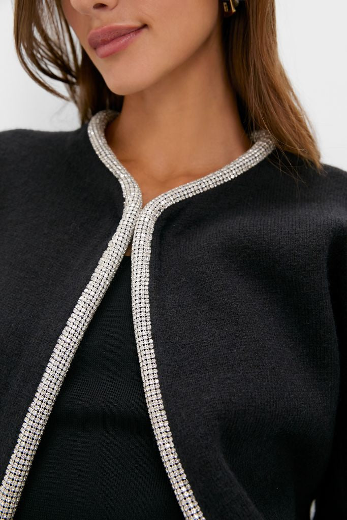 Black Sequin Trim Naomi Cardigan | Tuckernuck