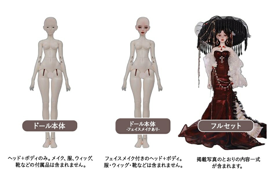 楽天市場】ドール本体 球体関節人形 女の子 フルセット Delphine 本体