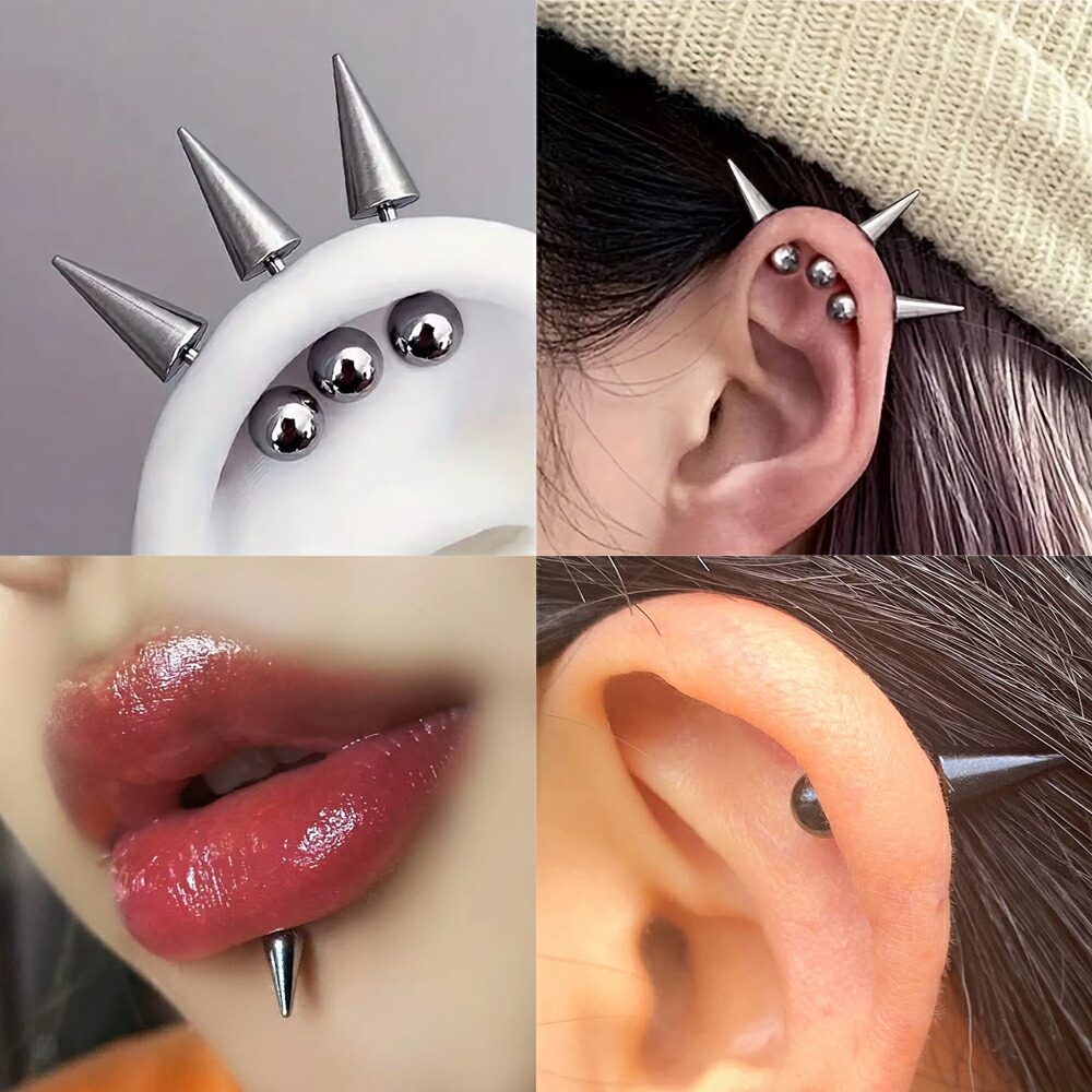 楽天市場】[ボディピアス 18G 16G] スパイクボール ストレートバーベル