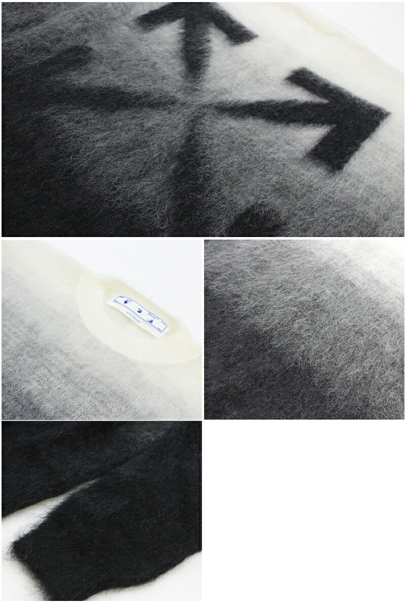 楽天市場】オフホワイト OFF-WHITE DIAG BRUSHED KNIT CREWNECK BLACK