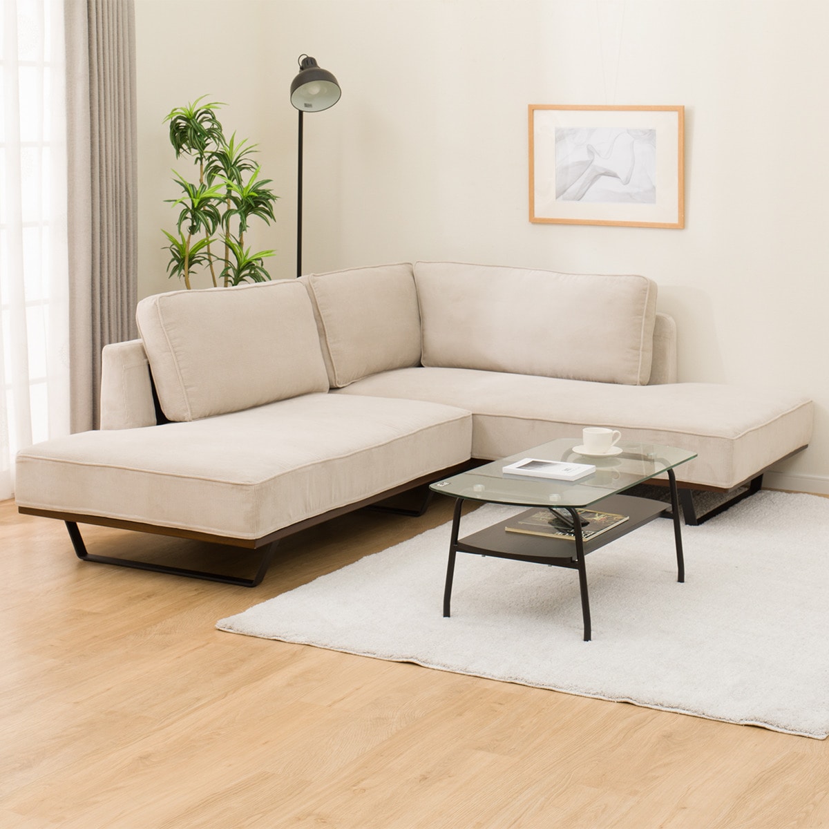 楽天市場】布張りカウチソファセット(VS04C)【配送員設置商品】 ニトリ