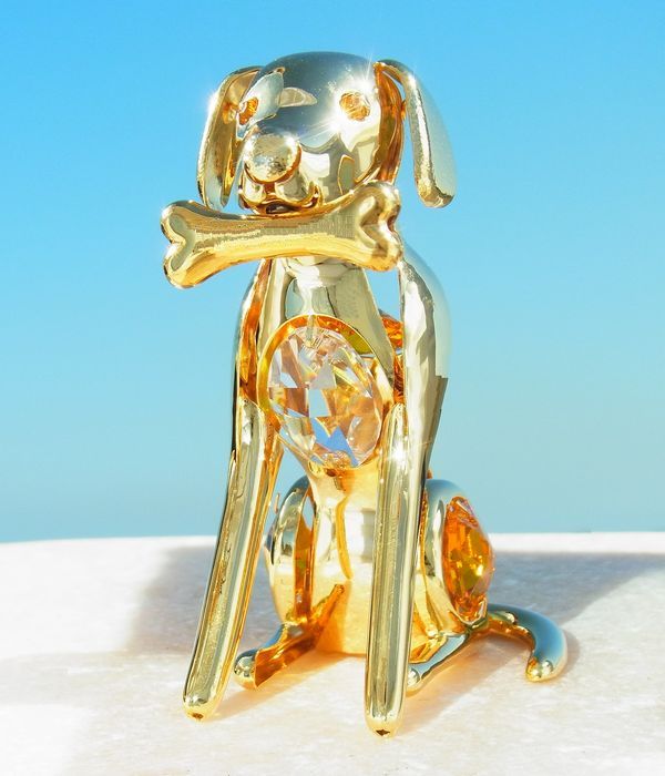 DAUMクリスタル 犬の置物 約10cm Daum France 犬クリスタル置物 Daum