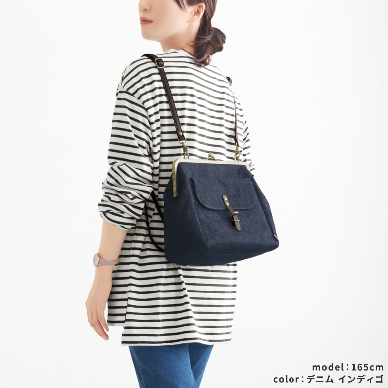 楽天市場】【在庫商品】がま口フラップ2WAYリュック【帆布・綿布