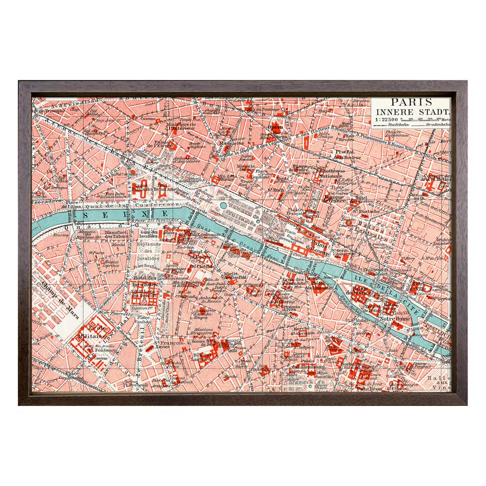 楽天市場】絵画 Vintage map Paris インテリア 額付き ギフト パリ