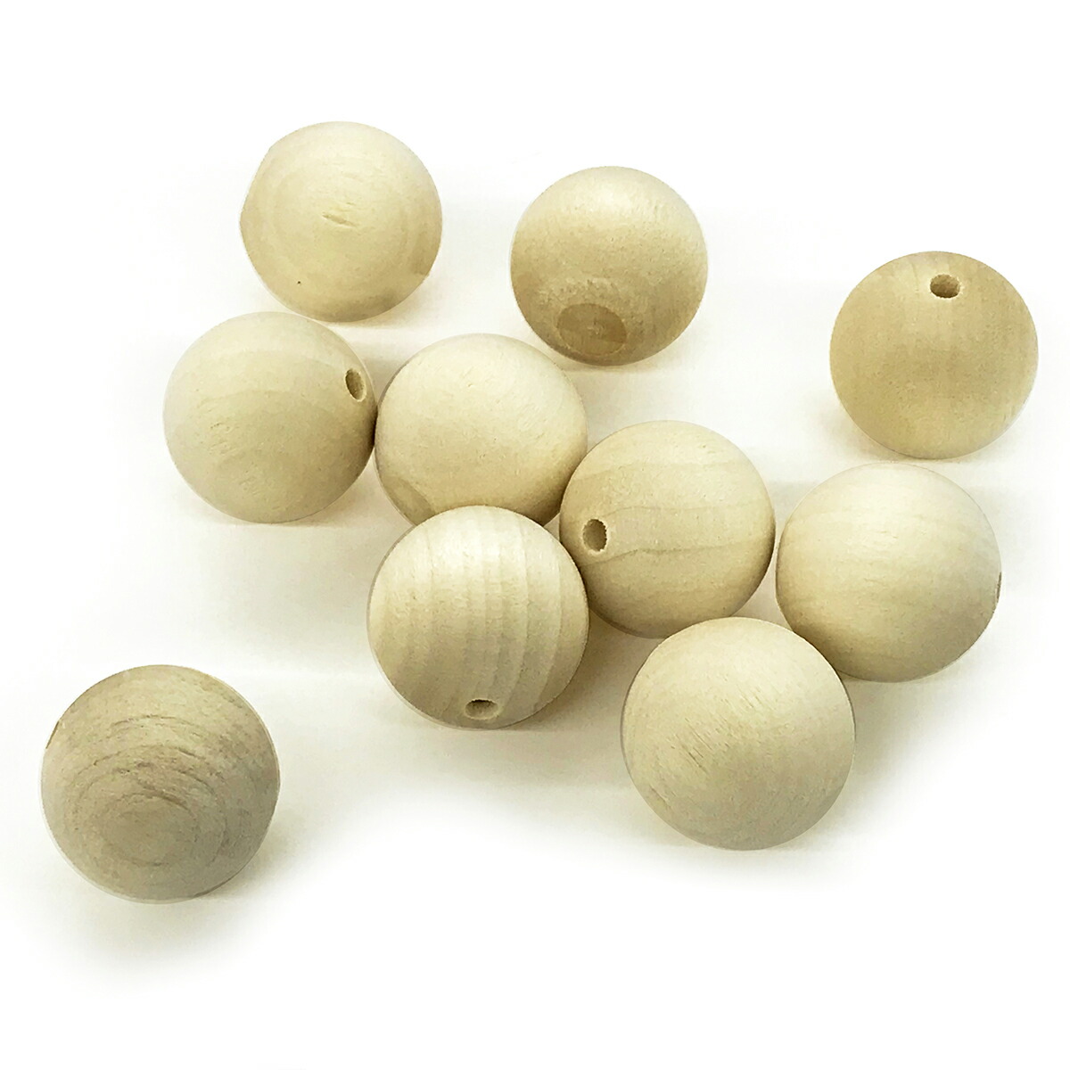 楽天市場】木球 大 穴あき 10個組 直径約30mm 【 木材 木製 パーツ 木