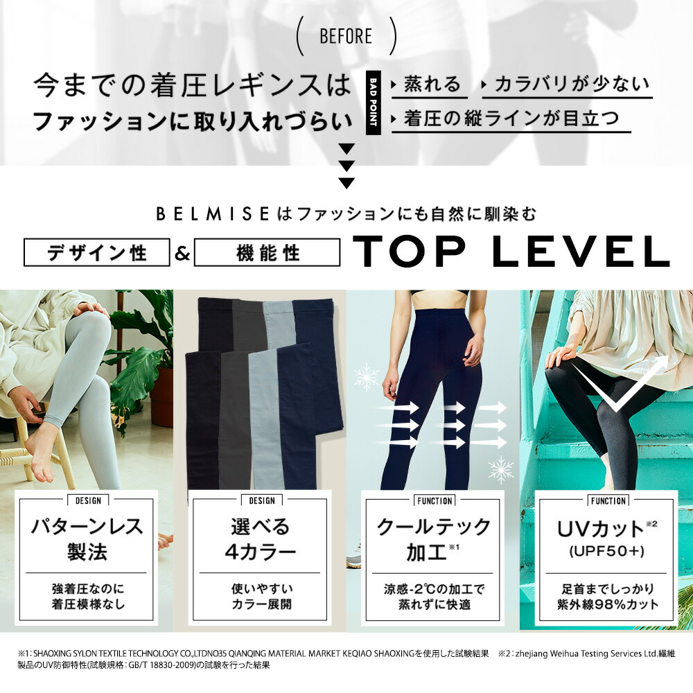 楽天市場】【2/25 ポイント10倍！】 着圧レギンス 公式 BELMISE