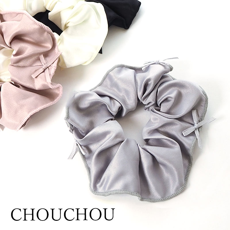 楽天市場】シュシュ 細りぼん サテン 無地 大人っぽい 上品 エレガント