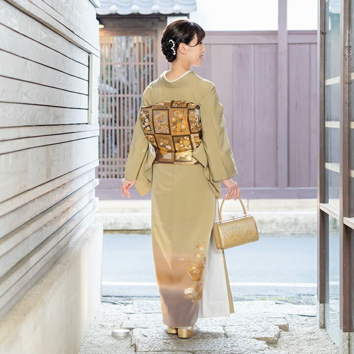 楽天市場】【レンタル 高級正絹 色留袖 フルセットレンタル】黄海松