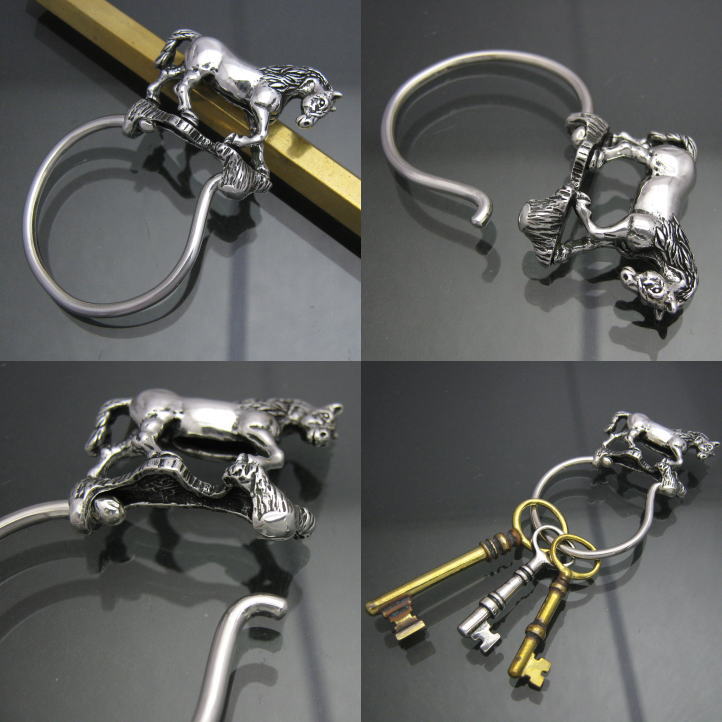 楽天市場】銀の駿馬、ホースキーリング シルバー925 SV925