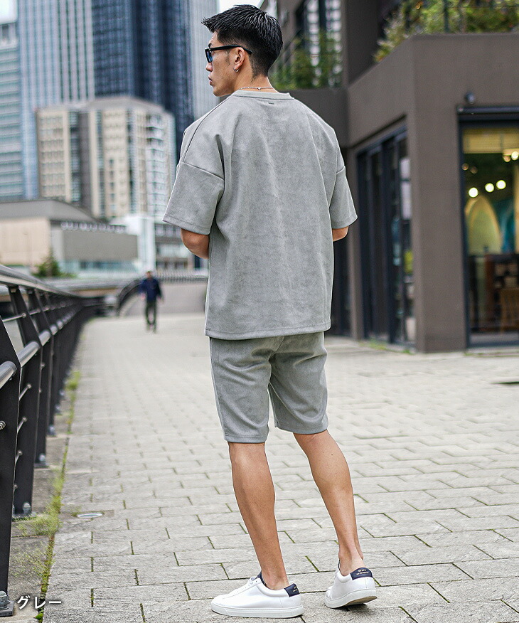 楽天市場】セットアップ メンズ 夏 半袖 ハーフパンツ オーバーサイズ