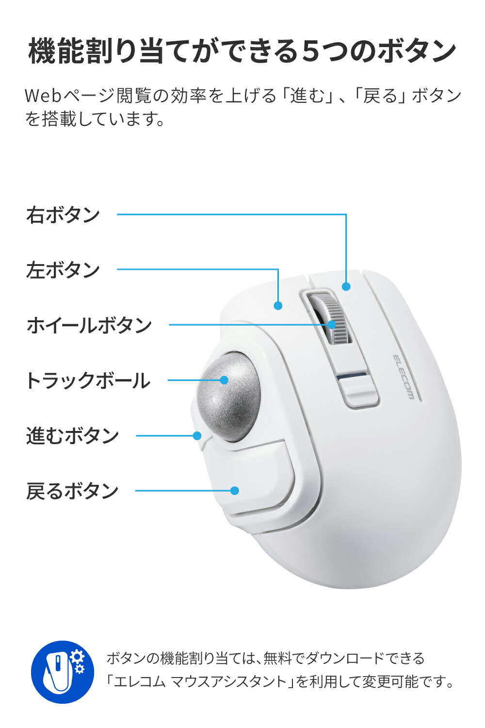 楽天市場】エレコム トラックボールマウス bitra USB無線 Bluetooth 5