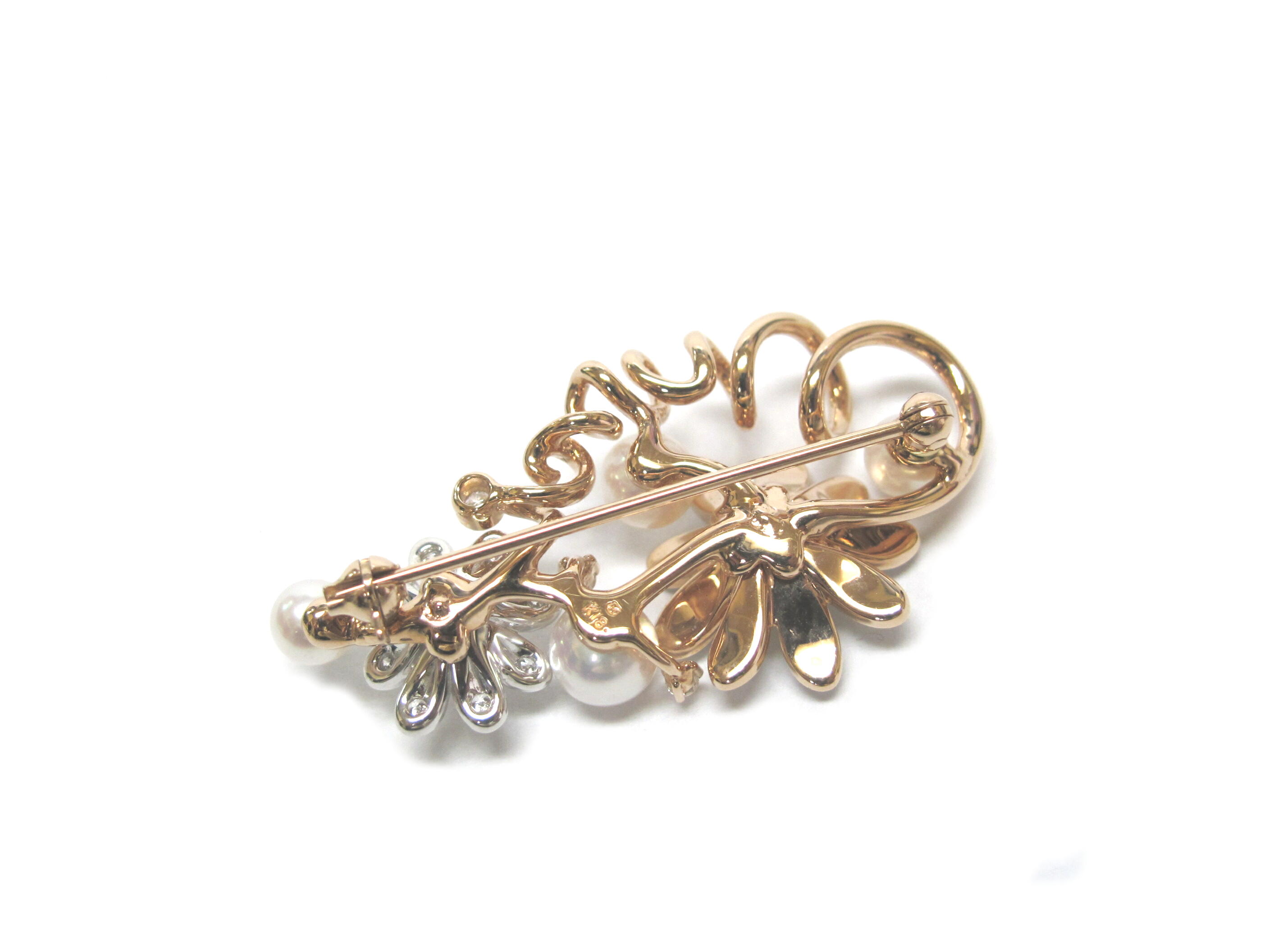 楽天市場】（美品）ミキモト MIKIMOTO パールダイヤフラワーブローチ