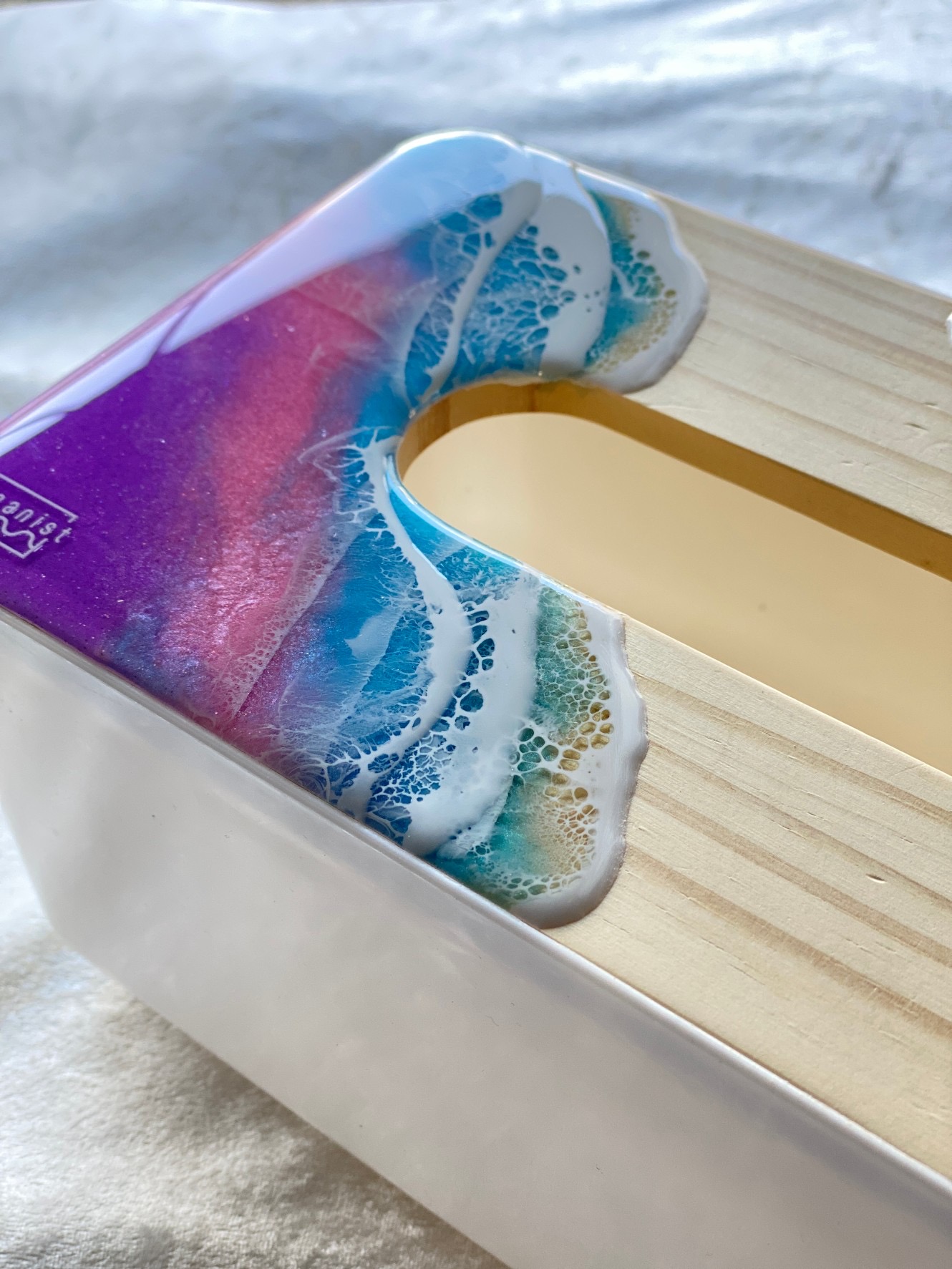 ティッシュボックス 海レジン 波レジン 🩵 Resin art tissue box
