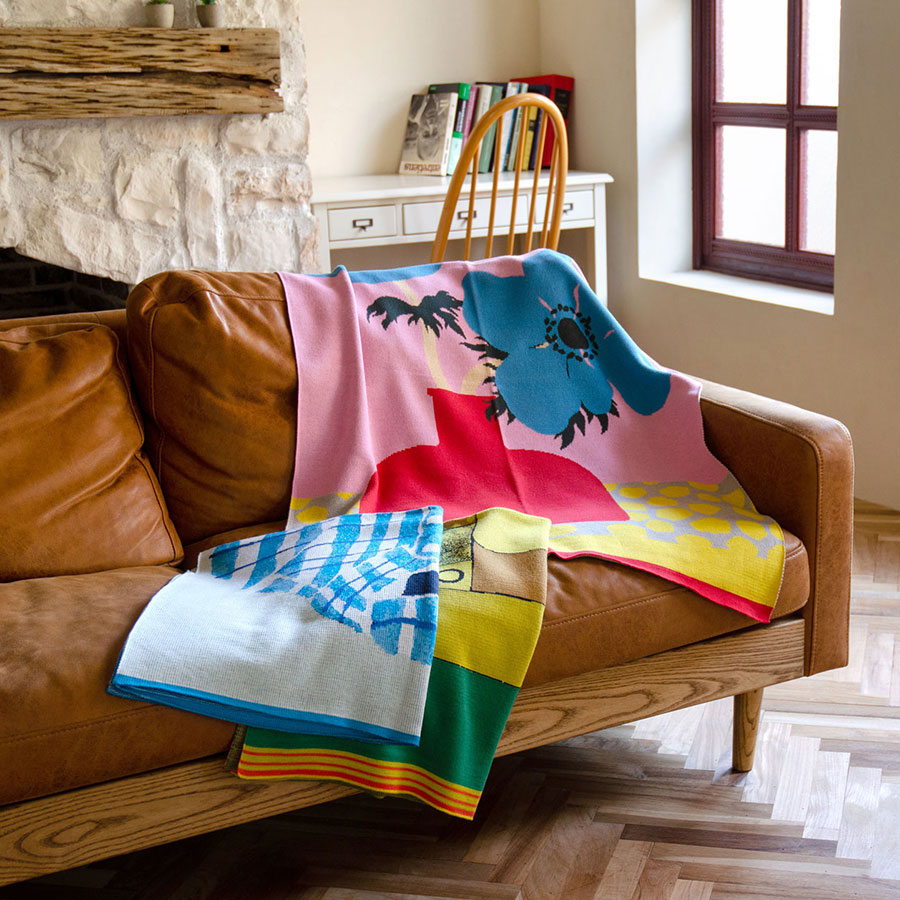 楽天市場】日本製 ブランケット ひざ掛け Blanket アートブランケット