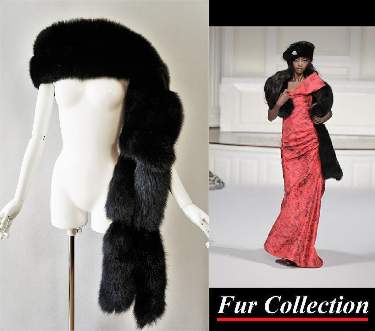 楽天市場】肉厚フォックス黒毛皮ケープ ファーストール ショール