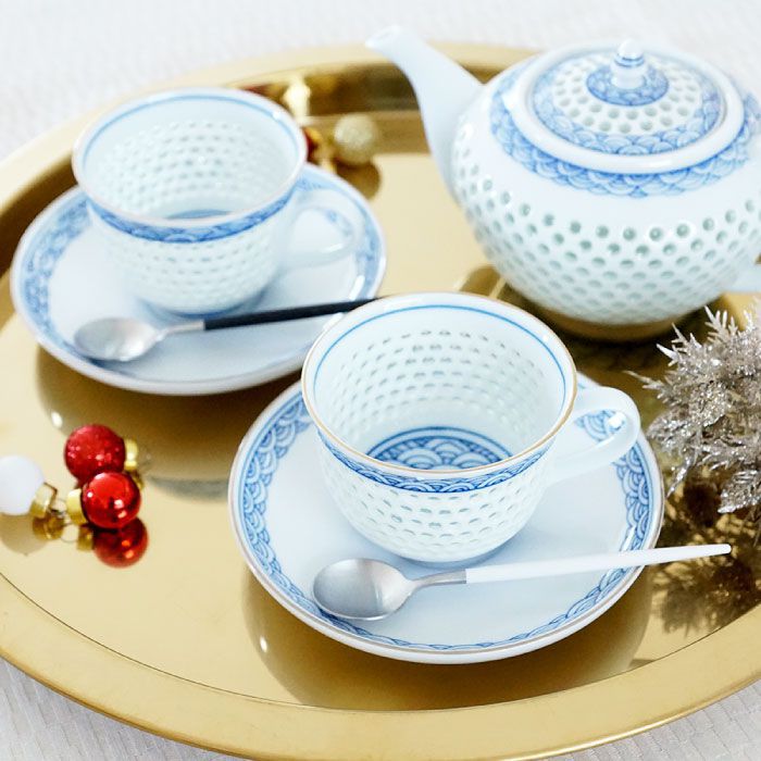 楽天市場】【ふるさと納税】【波佐見焼】水晶青海波 ポット カップ