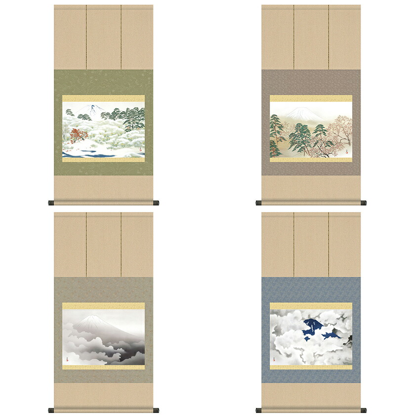 楽天市場】横山大観 霊峰四趣 高精細複製画 掛軸4点セット : 光ネット
