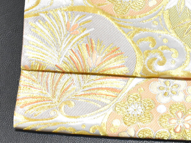 楽天市場】シルバー 西陣織 藤原謹製 正絹 高級袋帯 光琳寿文【お仕立