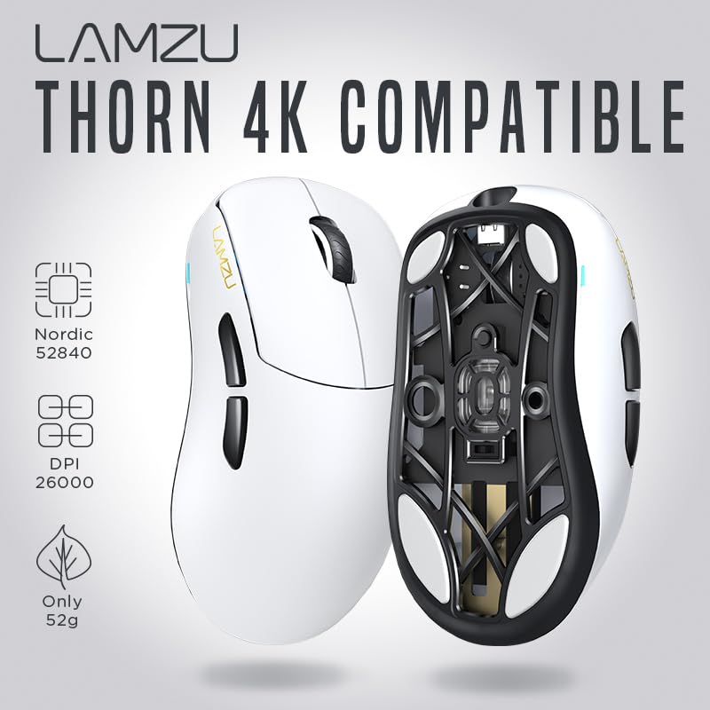 楽天市場】Lamzu Thorn ゲーミングマウス White 軽量52g 26000DPI 日本