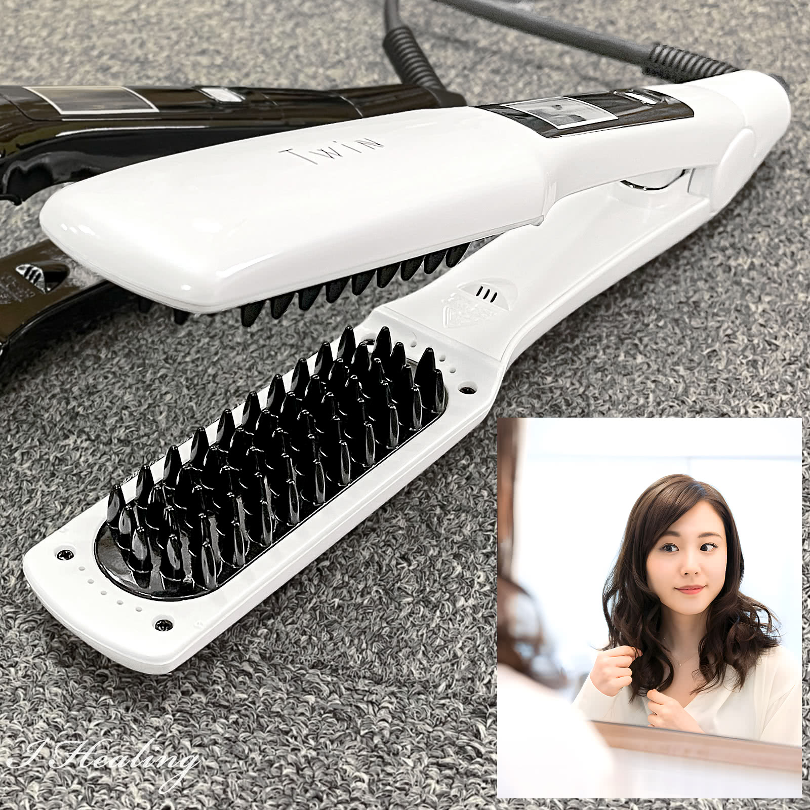 楽天市場】Twinアイロン ホワイト 髪を梳かすようにスタイリング