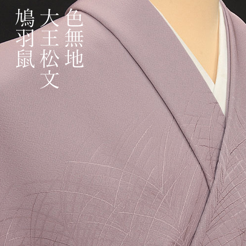 楽天市場】色無地 紋意匠 付下げ柄 大王松文 鳩羽鼠【反物1反・胴裏1枚