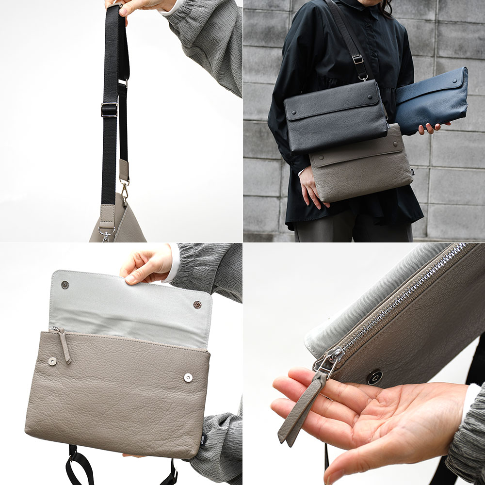 楽天市場】レザーサコッシュ スクエアショルダーバッグ B5相当 本革