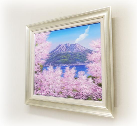 楽天市場】絵画 油絵 桜島の桜 F20号 （木村由記夫） 送料無料 【肉筆