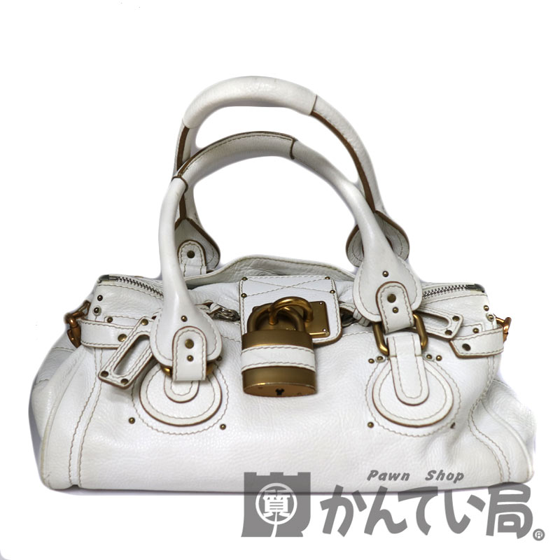 楽天市場】【クロエ】パディントンMM バッグ 鍵 ホワイト 白