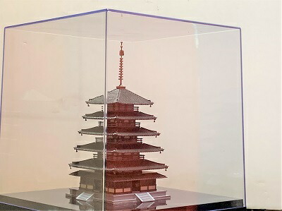 楽天市場】完成品 法隆寺 五重塔 1/150 ケース付き プラモデル ミニ