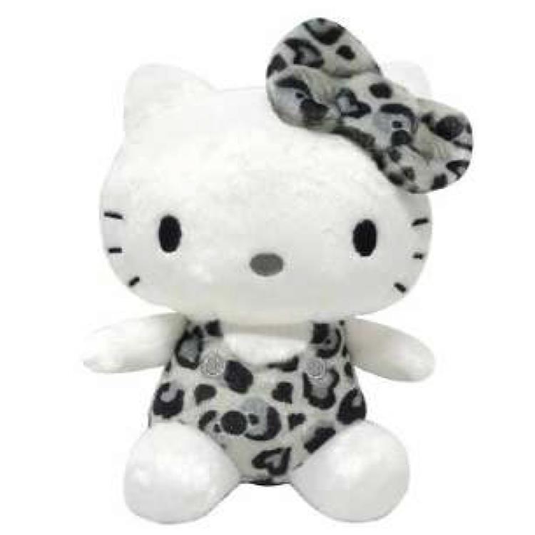 楽天市場】ハローキティ お座りぬいぐるみ モノクロ ヒョウ柄 604646