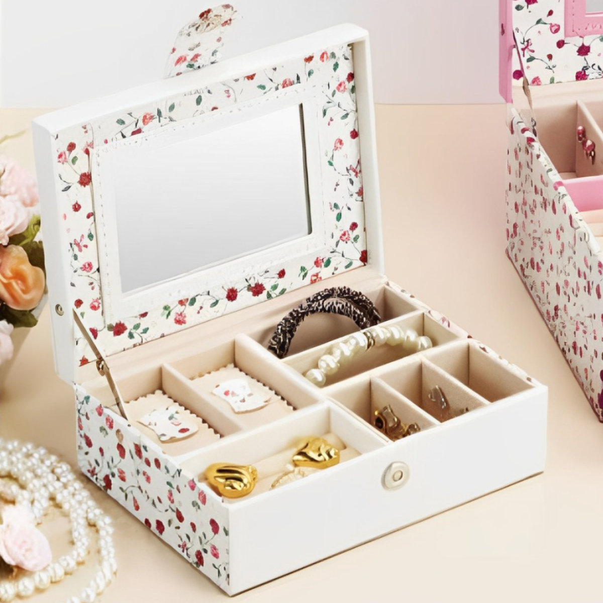 楽天市場】アクセサリーケース フラワー ジュエリーボックス Mサイズ