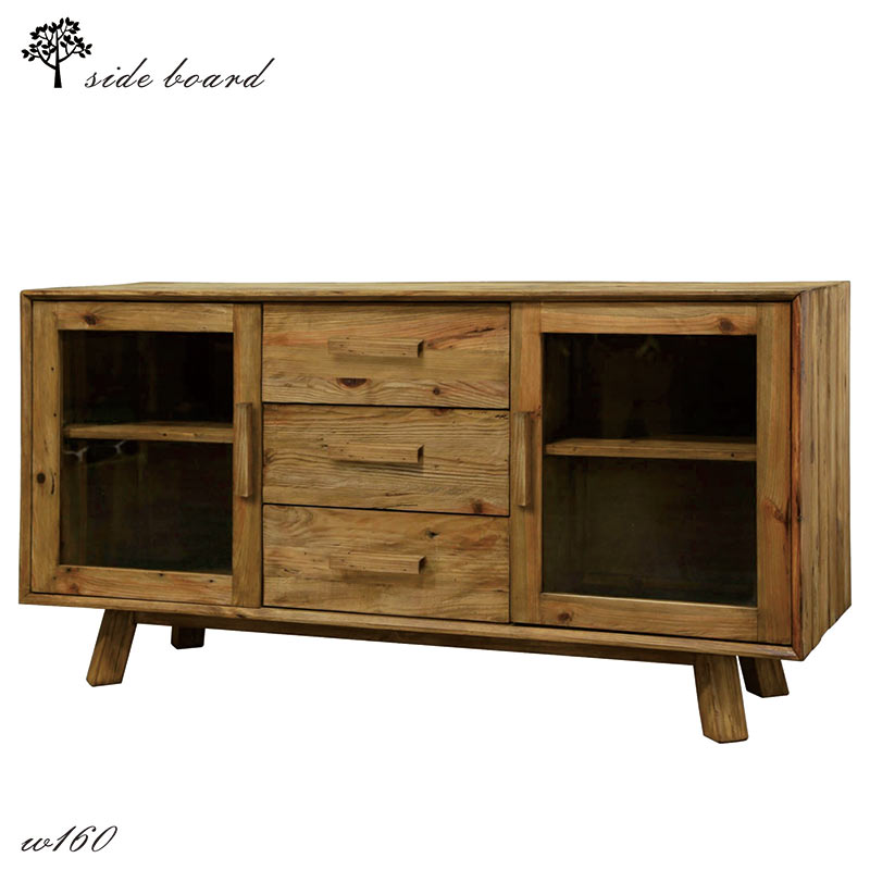 楽天市場】サイドボード キャビネット 北欧 無垢 アンティーク