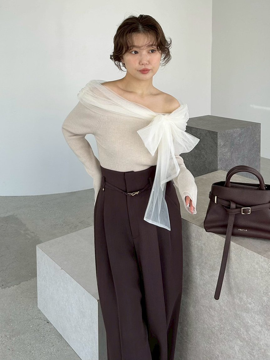 FRAY I.D｜3wayリボンオフショルニットプルオーバー | Rakuten Fashion