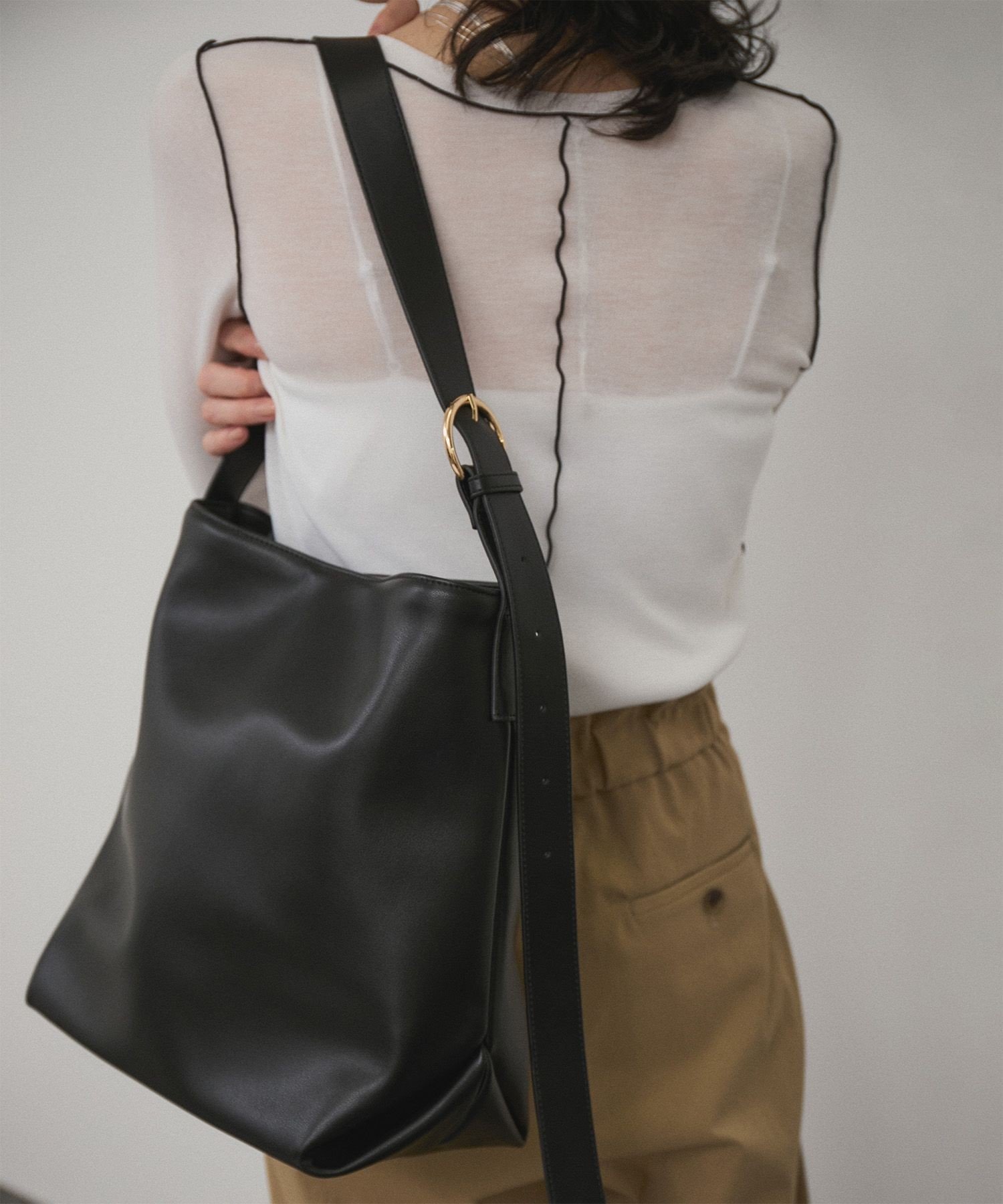 SALON adam et rope'｜スプリットレザートートバッグ/バケットバッグ